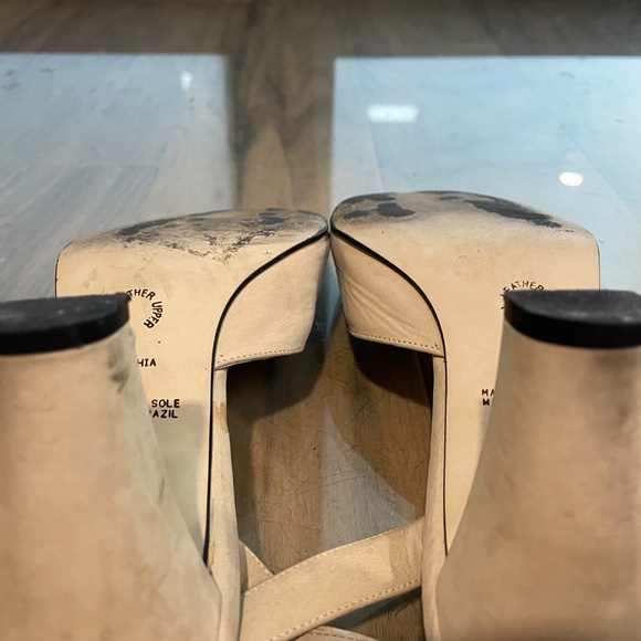 Suede Open-Toe Heels with Ankle Straps - Picture 8 of 8